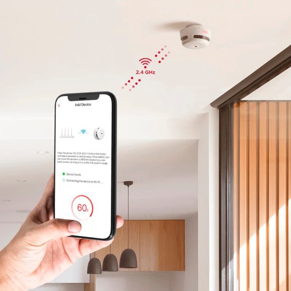 X-Sense XS01-WX Mini Detector de fumaça autônomo X-Sense - WiFi 2.4GHz Comunicação - Conexão através do App - BA BA