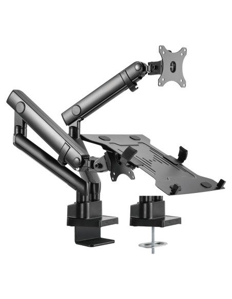 MARCA BLANCA-TVM-1732DESK-FLEX-PCDUAL-Soporte para portatil y monitor /TV - Instalación en mesa - Ancho de portátil soportado 24