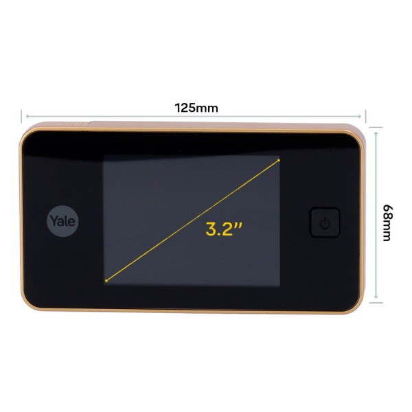Yale Yale-Doorviewer500-Gold Golden Cottage - Camera 0.3 MPX | View Angle 105º - Tela TFT LCD 3.2 & OTE - Portas com 