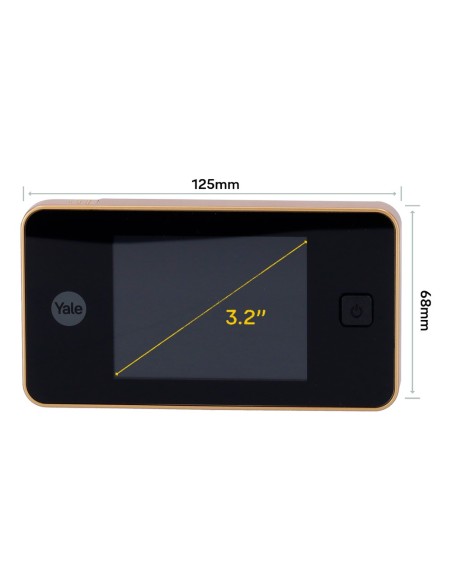 Yale Yale-Doorviewer500-Gold Golden Cottage - Camera 0.3 MPX | View Angle 105º - Tela TFT LCD 3.2 & OTE - Portas com 