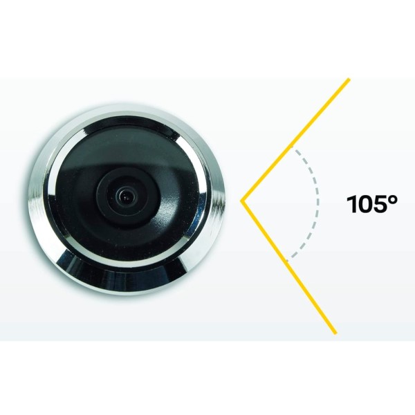 Yale Yale-Doorviewer500-Silver Cottage Digital - Camera 0.3 MPX | View Angle 105º - Tela LCD TFT 3.2 & OT - Portas CO
