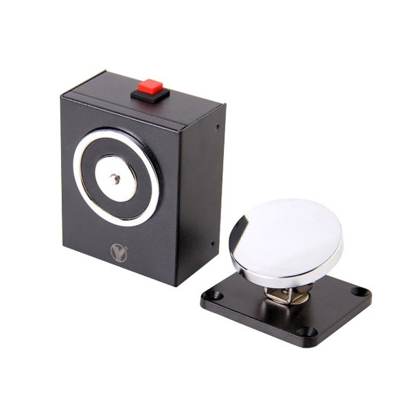 YLI YD-604 Retentor Eletromagnético - Para a Força de Retenção de Porta 50 kg - Botão Manual da Unidade - Alimentar