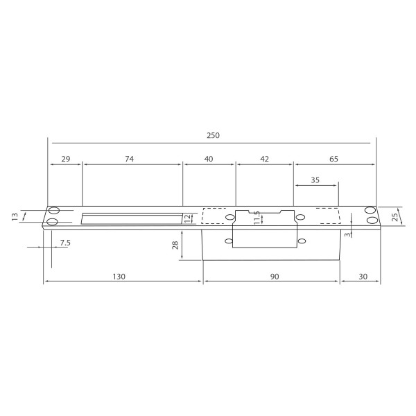 Comprar OEM YS-132NC Abrepuertas eléctrico - Instalación con gran corte del marco - Pestillo no regulable - NC Fail Safe/Inverti