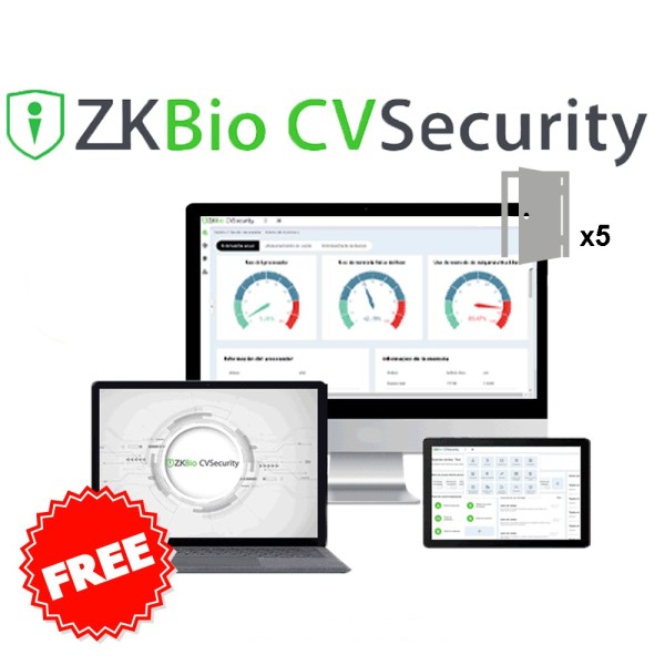 Zkteco Zk-Biocv-5-5App-promo Licença de Licença Controle de Acesso - Módulo de Base de Controle de Acesso - 5 Portas - Usuários,