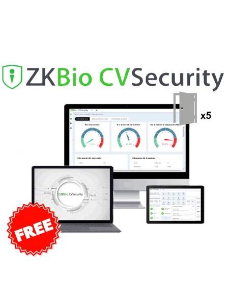 Zkteco Zk-Biocv-5-5App-promo Licença de Licença Controle de Acesso - Módulo de Base de Controle de Acesso - 5 Portas - Usuários,