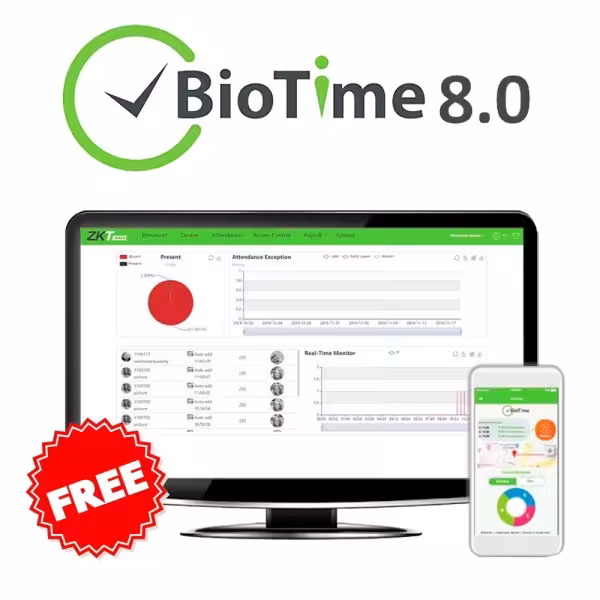 Acheter ZKTECO ZK-BIOTIME8-2 Licence logicielle de contrôle de présence - 2 appareils / 100 utilisateurs / 1 application - Point