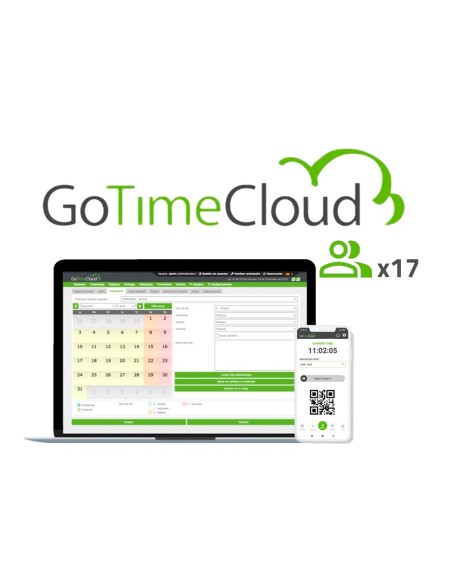 Comprar ZKTECO ZK-GOTIMECLOUD-17 Licencia nube control de presencia - 17 usuarios / 17 APPs incluidas - Fichajes remotos con loc