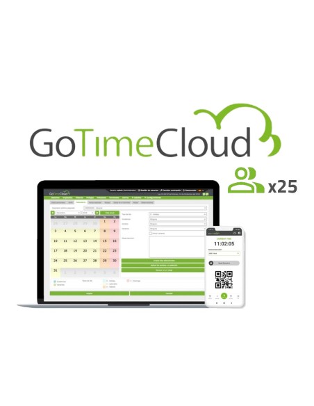 Kaufen ZKTECO ZK-GOTIMECLOUD-25 Cloud-Lizenz für Zeiterfassung – 25 Benutzer / 25 Apps inklusive – Remote-Stempelungen mit loc