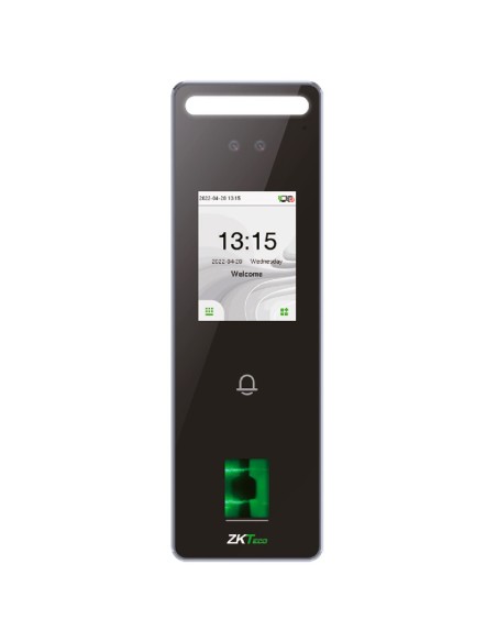 Zkteco ZK-SpeedFace-V3L-FP-2-W Controle de Acesso e Presença IP65 - Facial, Pegada, Cartão MF e PIN - 3.000 vestígios | 200.000 
