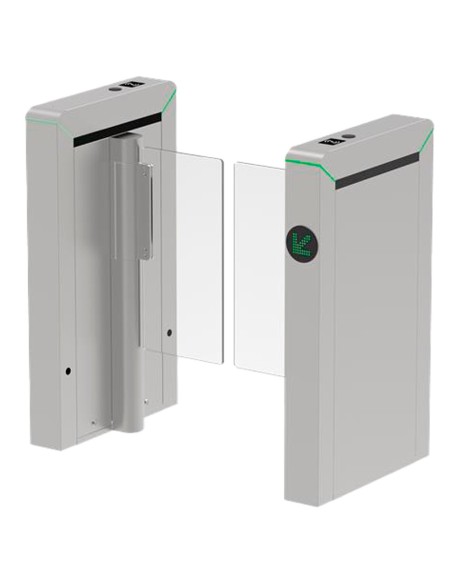 Zkteco ZK-TS-Mars-S100-SS-600 Acesso Bidirecional Torno - Portillo Compacto com Barreira acrílica dobrável - Tempos, Alarmes