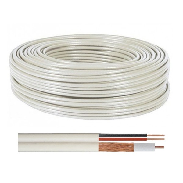 Acheter BYSECUR BYSECUR-32 Bobine de câble siamois 100 m : RG-59 + alimentation. Diamètre 6 mm