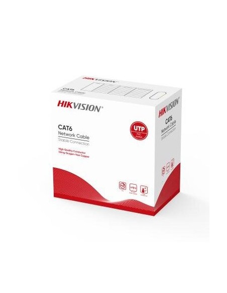 Comprar HIKVISION TRANSMISION AND DISPLAY HIK-T&D-93 Bobina en caja de 305m de Cable U/UTP Cat6 Cobre PVC 24AWG UL CM DS-1LN6-UE