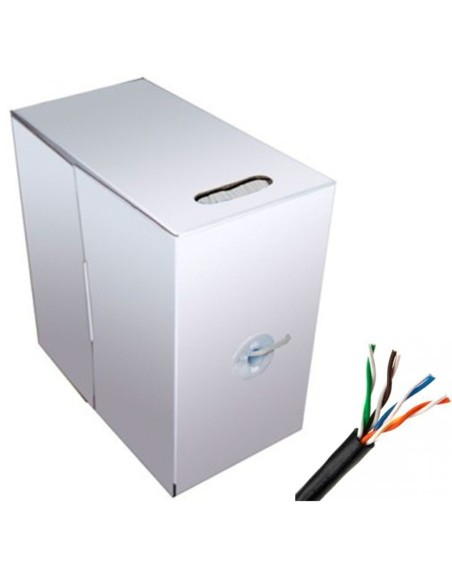 BYSECUR BYSECUR-33 bobina BSC01419 na caixa de cabo CAT5E UTP CAT5E com cobertura válida para o exterior.