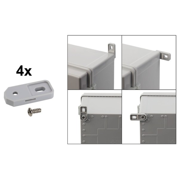 BYSECUR BYSECUR-362 AWB403020 ABS 400x300x200 Box, impermeável com fecho de dobradiças de plástico e placa-mãe