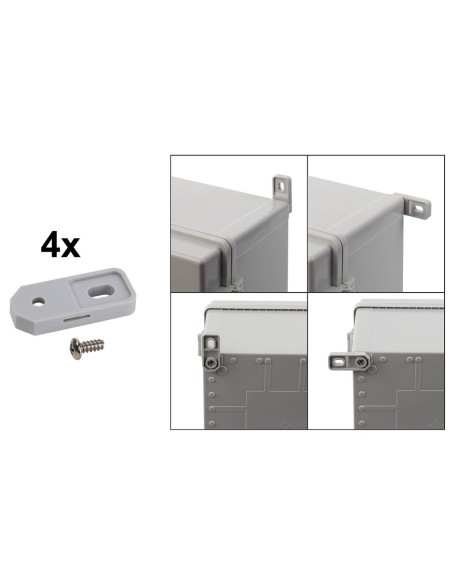 BYSECUR BYSECUR-362 AWB403020 ABS 400x300x200 Box, impermeável com fecho de dobradiças de plástico e placa-mãe