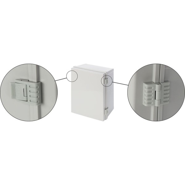 Acheter BYSECUR BYSECUR-362 Boîtier en ABS 400x300x200, étanche avec charnières plastiques de fermeture et plaque de base