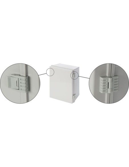 Acheter BYSECUR BYSECUR-362 Boîtier en ABS 400x300x200, étanche avec charnières plastiques de fermeture et plaque de base
