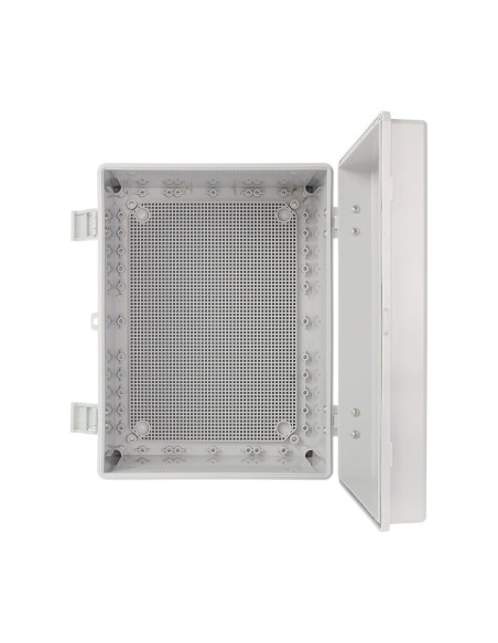 BYSECUR BYSECUR-362 AWB403020 ABS 400x300x200 Box, impermeável com fecho de dobradiças de plástico e placa-mãe