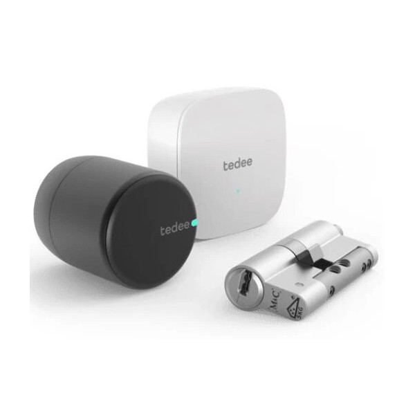Comprar TEDEE TEDEE-13 Cerradura inteligente Tedee PRO Black + Cilindro Bombillo Gerda Doble Embrague + Brigde Wi-Fi PRO+BOMBILL