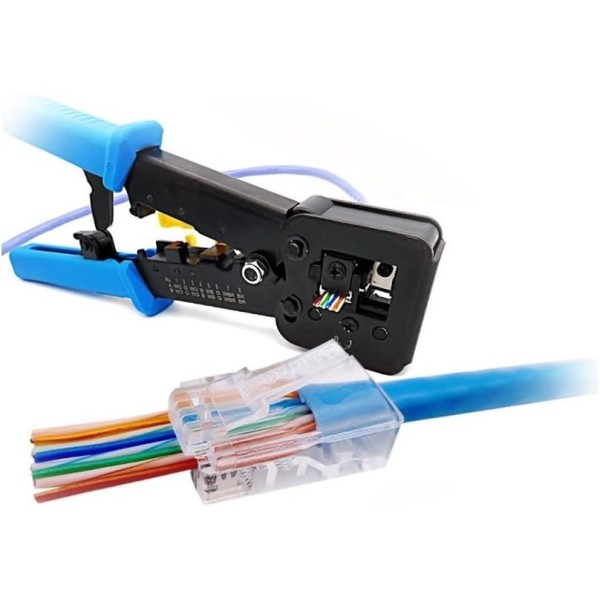 Comprar BYSECUR BYSECUR-329 Crimpadora de conector Pasante RJ45. Empuñadura ergonómica antideslizante BSCEZ8PIN