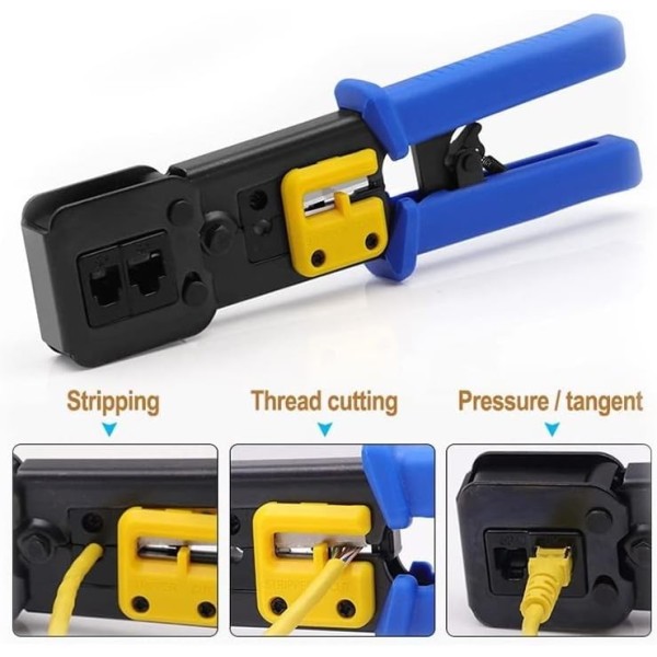 Comprar BYSECUR BYSECUR-329 Crimpadora de conector Pasante RJ45. Empuñadura ergonómica antideslizante BSCEZ8PIN