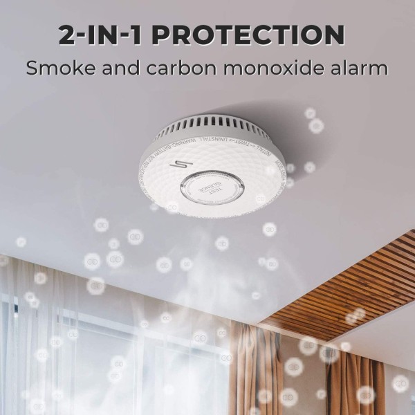 BYSECUR BYSECUR-102 GS883 - um detector de resumo auto-combinado e bateria de lítio de CO