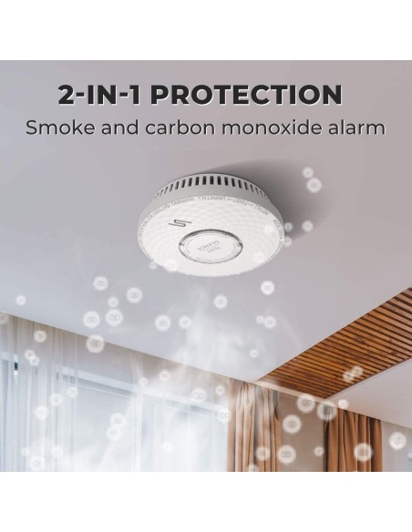 BYSECUR BYSECUR-102 GS883 - um detector de resumo auto-combinado e bateria de lítio de CO