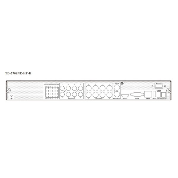 Comprar TVT TVT-107 Grabador DVR 5en1 8CH 8MP + 8IP Audio 8/1 Alarma 8/2 1HDD VCA TVT TD-2708NE-HP-H
