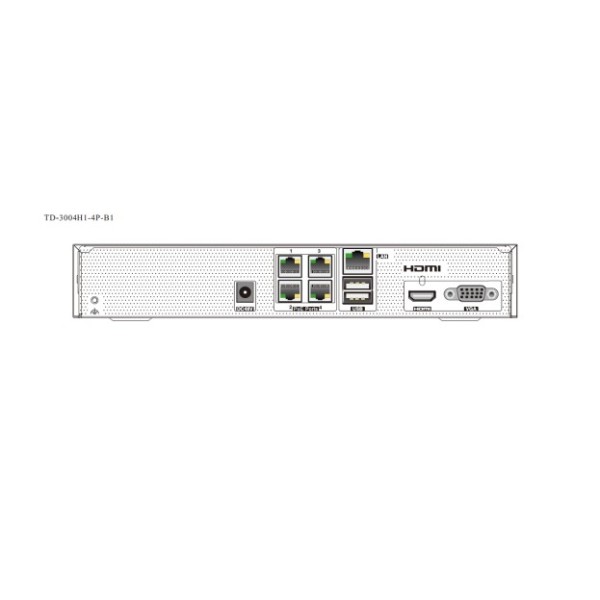 TVT TVT-335 TD-3004H1-4P-B1 NVR 4CH 6MP 4POE Vaca LPR Nat QR 1HDD 40/64 Mbps