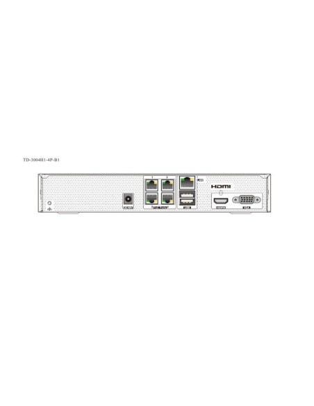 Comprar TVT TVT-335 Grabador NVR IP 4CH 6MP 4PoE VCA LPR NAT QR 1HDD 40/64 Mbps TD-3004H1-4P-B1