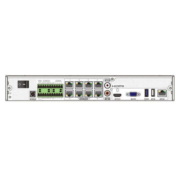 Acheter TVT TVT-120 Enregistreur NVR IP 8CH 12MP 8PoE Audio 1HDD Alarme 8/4 Fonctions intelligentes TVT