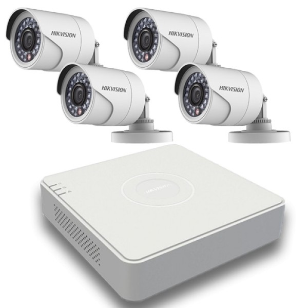 Valor Hikvision Hik-Valor-134 DS-J142I / 7104HGHI-F1 + 4cam Kit DVR Gravador 5n1 4CH + 4x Minibullet 4n1 1MP Hikvision