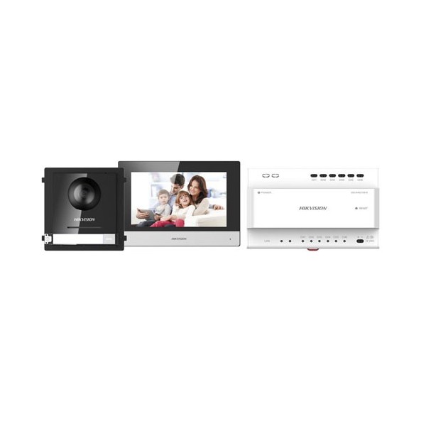 Comprar HIKVISION INTERCOM HIK-INTERCOM-23 Kit videoportero 2 hilos Placa exterior + Monitor interior + alimentador + distribuid