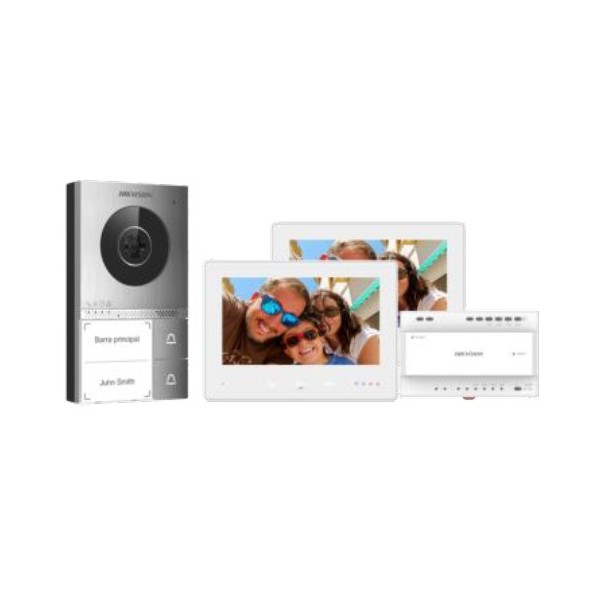 Comprar HIKVISION INTERCOM HIK-INTERCOM-261 Kit videoportero HD 2 hilos 2 Monitores DS-KIS705EY/2Monitors