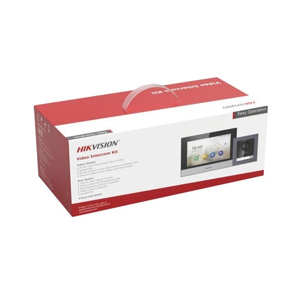 Hikvision Intercom Hik-Intercom-Intercom-26 DS-KIS602 (b) Video Player Kit IP Interior Estação + Estação de Porta + Interruptor 