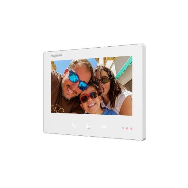 Kaufen HIKVISION INTERCOM HIK-INTERCOM-182 2-Draht-HD-Innenmonitor für Video-Türsprechanlage 7" mit 4 Tasten. Farbe Weiß. Montag