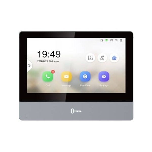 Hikvision Intercom Hik-Intercom-51 DS-KH8350-WTE1 / UE Monitor Interior de 7 "Painel de Metal Ethernet + Wi-Fi. POE IP