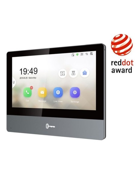 Hikvision Intercom Hik-Intercom-51 DS-KH8350-WTE1 / UE Monitor Interior de 7 "Painel de Metal Ethernet + Wi-Fi. POE IP