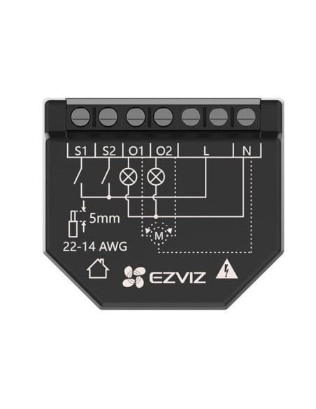 EZVIZ EZVIZ-51 CS-T36-R100-WM Relé WiFi Inteligente Color Preto Controle de Iluminação Sem Fio. Medição de consumo elétrico. 
