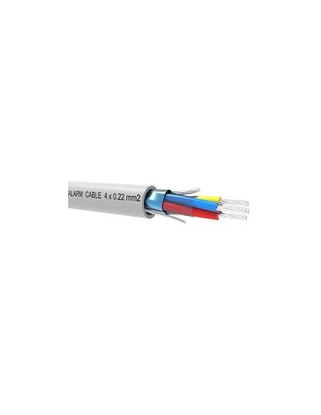 Acheter BYSECUR BYSECUR-181 Rouleau de 100 m de câble flexible 4 fils blindé sans halogènes (4x0,22 AL/M HF)