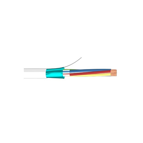 Acheter BYSECUR BYSECUR-181 Rouleau de 100 m de câble flexible 4 fils blindé sans halogènes (4x0,22 AL/M HF)