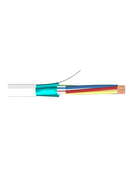 Comprar BYSECUR BYSECUR-181 Rollo 100m de cable flexible 4 hilos apantallado libre halógenos (4x0,22 AL/M HF) BSC21545