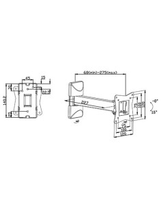 BYSECUR BYSECUR-201 BBSc03353 Suporte de parede com braço ajustável para monitores entre 10 - 32 "Black até 30kg 2