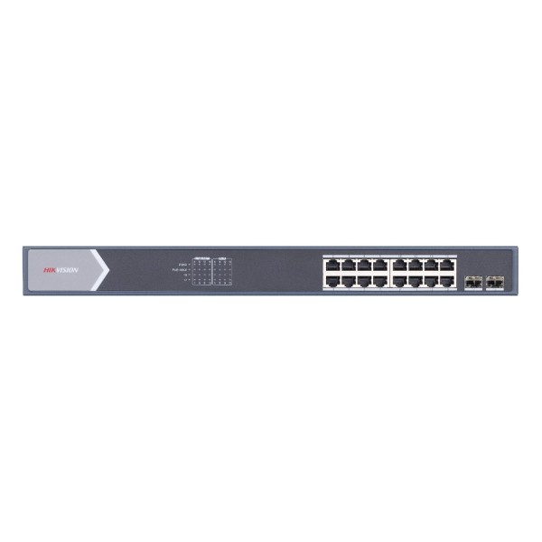 Transmissão de Hikvision e exibição HIK-T & D-35 DS-3E1518P-SI Switch 16 portas Poe 10/100/1000 Mbps 2 portas SFP UpLink Hik Pro
