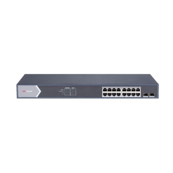Comprar HIKVISION TRANSMISION AND DISPLAY HIK-T&D-35 Switch 16 puertos PoE 10/100/1000 Mbps 2 Puertos SFP Uplink Hik ProConnect 