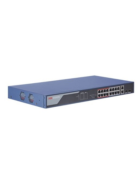 Comprar HIKVISION TRANSMISION AND DISPLAY HIK-T&D-48 Switch Hikvision 16 puertos PoE 10/100M RJ45, 2 puertos Gigabit RJ45, 2 pue