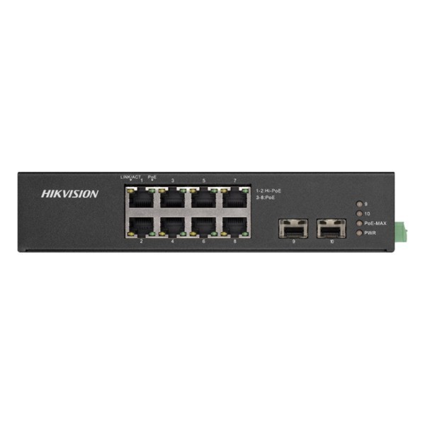 Comprar HIKVISION TRANSMISION AND DISPLAY HIK-T&D-47 Switch Hi-PoE no administrado Gigabit 8 puertos Rango temperatura extendida