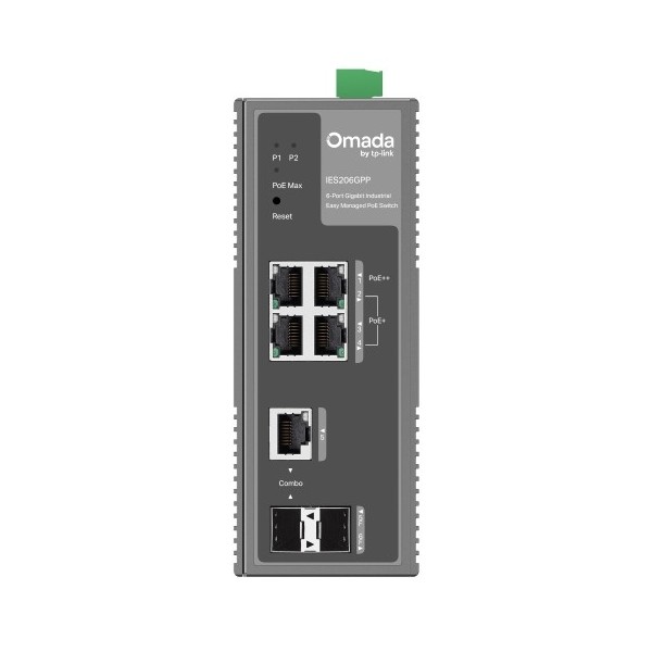 Comprar TP-LINK TPLINK-120 Switch Industrial Omada Gestionable 6 Puertos Gigabit, 3 Puertos PoE+ y 1 Puerto PoE++ IES206GPP