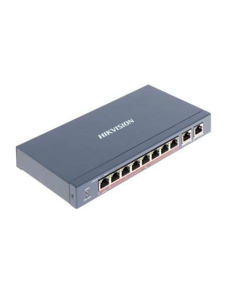 Transmissão de Hikvision e exibição HIK-T & D-62 DS-3E0310HP-E Switch Poe 100Mbps 8 Portas 7P Poe 300m + 1P Hi-Poe 2P RJ45 Gigab