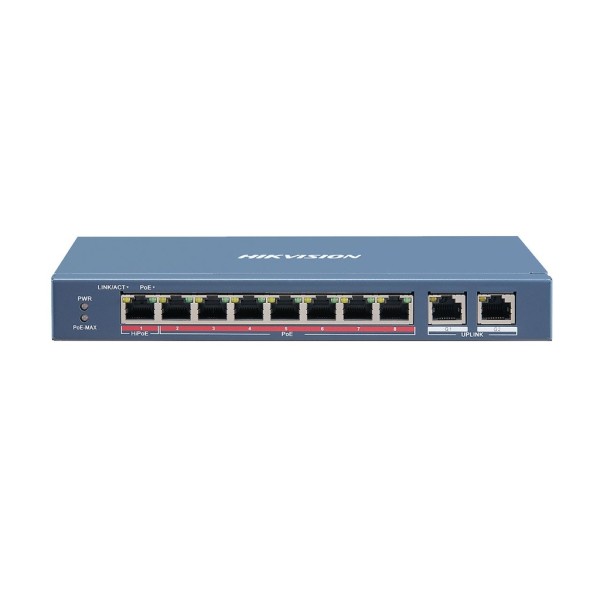 Acheter HIKVISION TRANSMISION AND DISPLAY commutateur HIK-T&D-62 PoE 100 Mbps 8 ports 7P PoE 300 m + 1P Hi-PoE 2P RJ45 Gigabit n